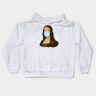 Mona Lisa now in a mask Kids Hoodie